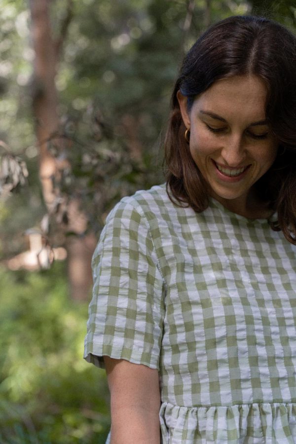 hōm - Frida Gingham Dress - Sage - Shopfox