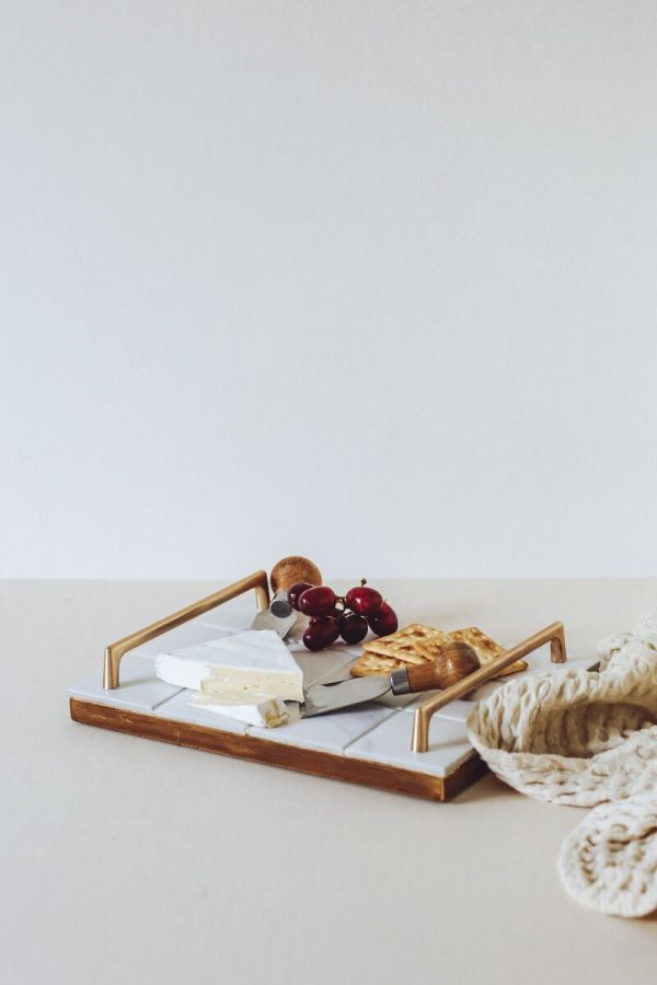 Served Co, Serveware, serving tray, Serving Board, White, Marble, Gold