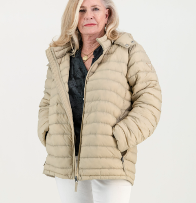 GiLo Lifestyle - Unisex Packable Puffer Jacket – Desert Sand - Shopfox