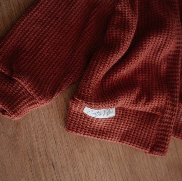 Baby Cardigan - Rust Cotton Knit - Shopfox