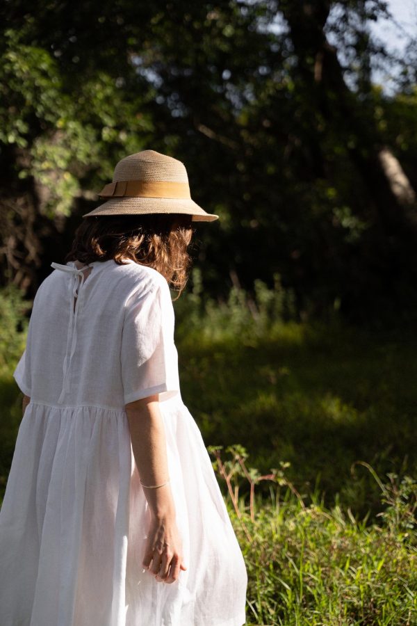 hōm - The Frida Dress - White Linen - Shopfox