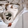 Hanging rope basket for organising.